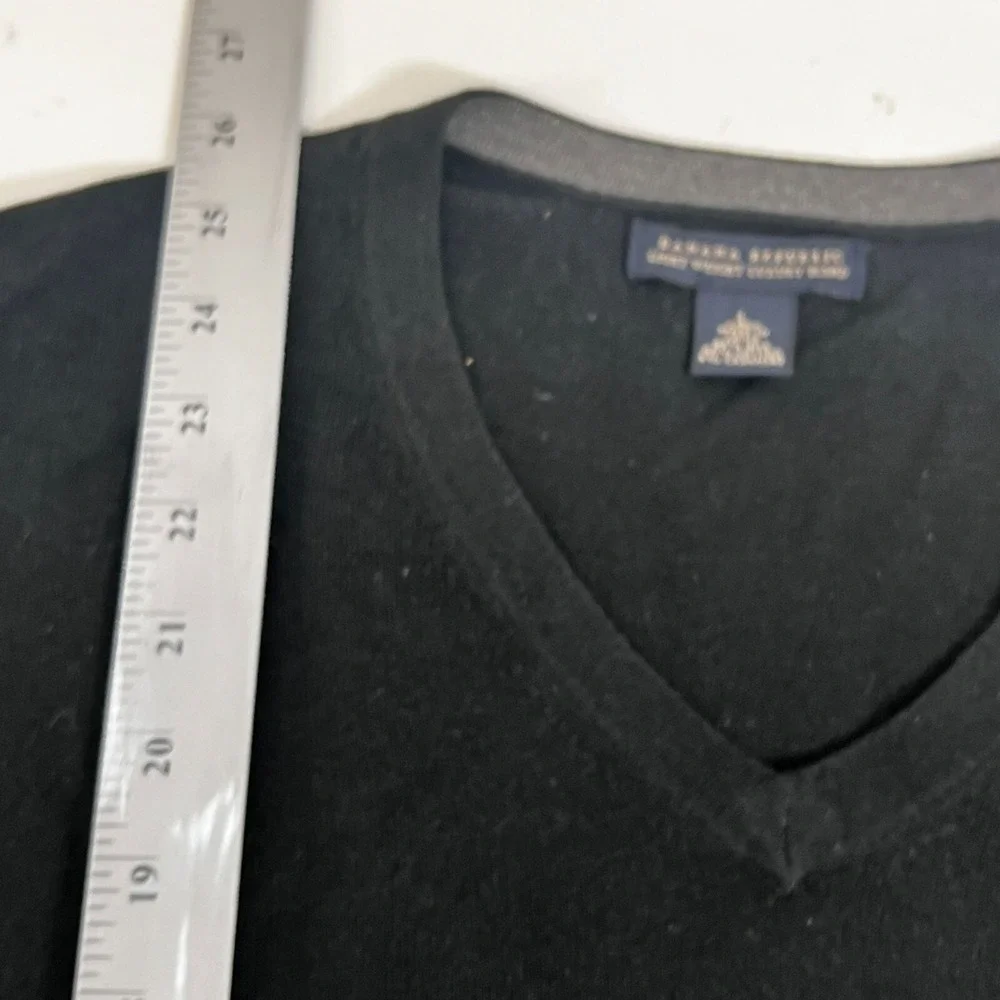 Banana Republic Black V Neck Long Sleeve‎ Cashmere Sweater Silk Cotton L